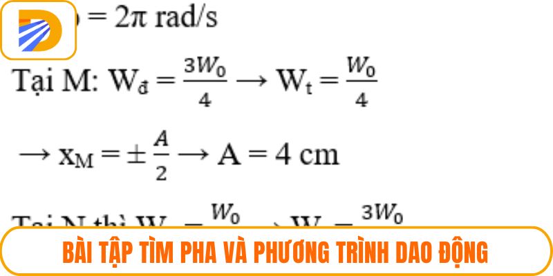 Bài tập tìm pha và phương trình dao động