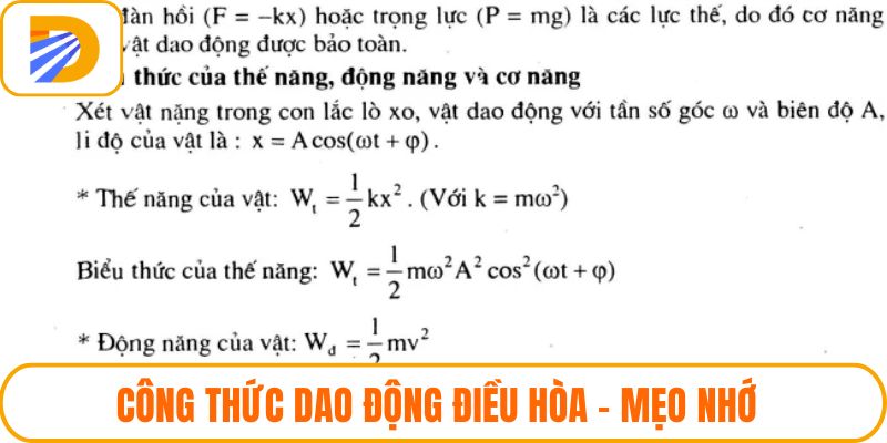 Công Thức Dao Động Điều Hòa - Mẹo Nhớ Vô Cùng Hiệu Quả