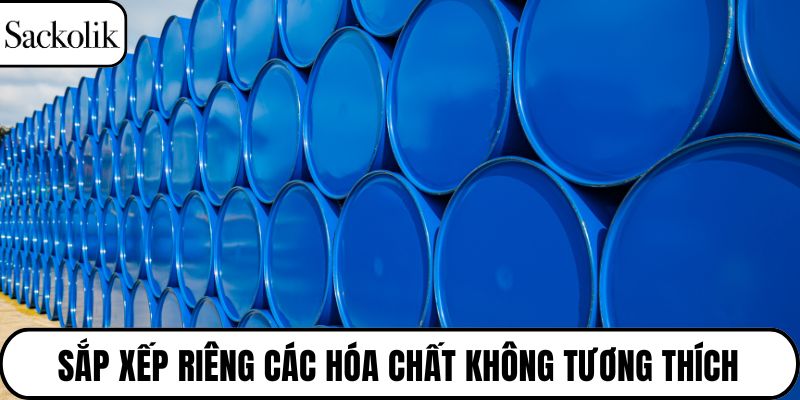 Sắp xếp riêng các hóa chất không tương thích